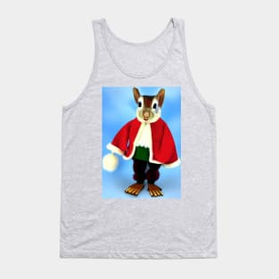 WARM RED CLOAK XMAS SQUIRREL Tank Top